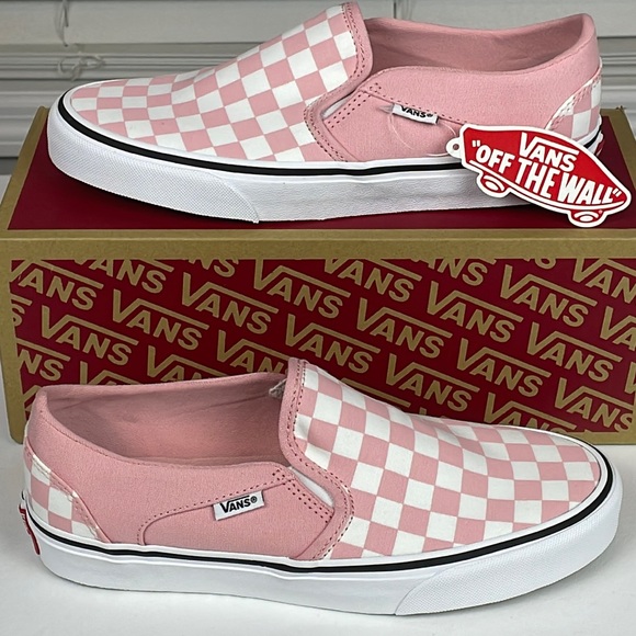 Vans Shoes - New Vans Asher Checkerboard Powder Pink/White Women’s Size 8